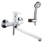 Смеситель для ванны Ledeme L2203W белый/хром