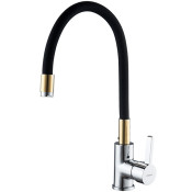 Смеситель для кухни Ledeme L4898-10 хром/черный/золото