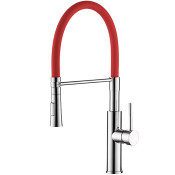 Смеситель для кухни Ledeme L4097-1 хром/красный