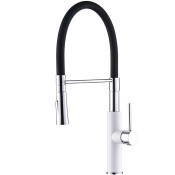 Смеситель для кухни Ledeme L4097W-2 белый/хром/черный