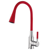 Смеситель для кухни Ledeme L4199 хром/красный