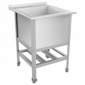 Ванна моечная AISI 430-0,8мм сварная 1 секция 430х430х300, С/О, полка РЕШЕТКА, 600х530х870