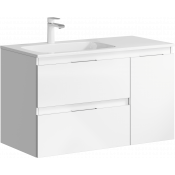 Тумба под умывальник  Aqwella Accent левая, цвет белый, 90 см  ACC0109LW