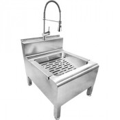 Слив технический со съемной решеткой со смесителем с гибким душем 590х500х551 мм