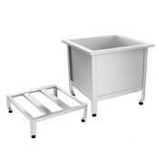 Слив технический (видуар) из нержавеющей стали 800х800х450 мм С РЕШЕТКОЙ (ЭКОНОМ)