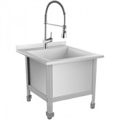 Слив технический (видуар) из нержавеющей стали 700х630х450 мм, СМЕСИТЕЛЬ (ЭКОНОМ)