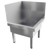 Слив технический напольный (ванна моповая) 500х500х700 УГЛОВОЙ с экраном