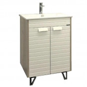 Тумба с раковиной Comfortу Клеон-60Н 00-00003149 белый/дуб дымчатый