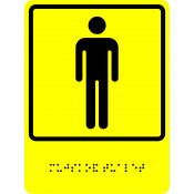 Тактильно-визуальный знак - Мужской туалет 150х200, текст Брайля, полистирол