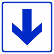 Визуальный знак - Прямо, вперед и вниз 150х150, полистирол