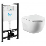 Подвесной унитаз с инсталляцией комплект Roca Meridian Rimless 893104990