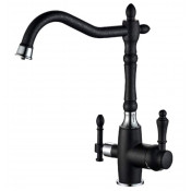 Смеситель для кухни Zorg Steel Hammer SH 812 BLACK CR черный металлик/хром