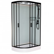 Душевая кабина Frank F418R Black правая 100х80