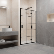 'Душевая дверь 140*195 RGW PA-07 B ''R'' Чёрный/Прозрачное(Принт)/6 мм (Easy) 41080714-84R'