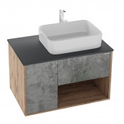 Тумба под раковину Grossman Бруно 80 108008 дуб веллингтон/бетон