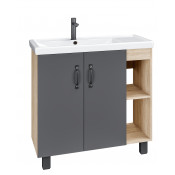 Тумба под раковину Grossman Флай 80 108002 дуб сонома/серый