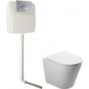Унитаз приставной с бачком и кнопкой сыва+ крышка микролифт SantiLine SL-5020 + SL-02