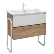 Тумба под раковину Grossman Солис 85 108502 дуб санома/белый