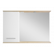 Зеркальный шкаф Misty Респект 120 Э-Рес02120-1Л левое белый/светлое дерево