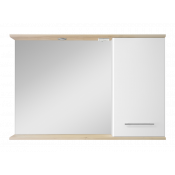 Зеркальный шкаф Misty Респект 120 Э-Рес02120-1П правое белый/светлое дерево