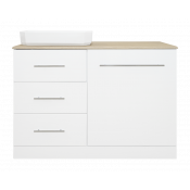 Тумба под раковину Misty Респект 120 Э-Рес01120-13ЯЛ левая белый/светлое дерево 59 см