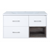 Тумба под раковину Misty Фетта 100 П-Фет0100-011-3Я белый/темное дерево