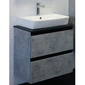 Тумба-умывальник Comforty Эдинбург 60-2 00-00005700 бетон светлый/черный