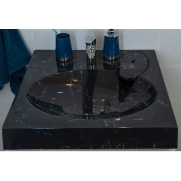 Раковина над стиральной машиной Stella Polar Миро SP-00000840 60х60 черный мрамор с кронштейнами