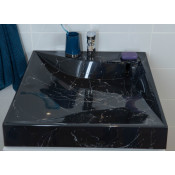 Раковина над стиральной машиной Stella Polar Турин SP-00000857 60х60 черный мрамор с кронштейнами