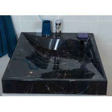 Раковина над стиральной машиной Stella Polar Турин SP-00000857 60х60 черный мрамор с кронштейнами