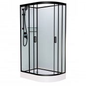 Душевая кабина Frank F418L Black левая без крыши 100х80