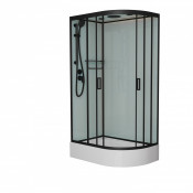 Душевая кабина Frank F412/1L Black левая 120х80