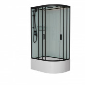 Душевая кабина Frank F412/2L Black левая 120х80