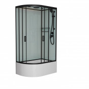 Душевая кабина Frank F412/2R Black правая 120х80