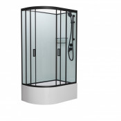 Душевая кабина Frank F412/2R Black правая без крыши 120х80