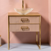 Тумба под раковину Armadi Art Monaco 867-080-CPG 80х50 капучино глянец/золото