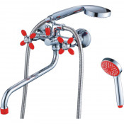 Смеситель для ванны Cron CN22127-6 хром/красный