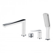 Смеситель на борт ванны Boheme Venturo 370-W белый/хром