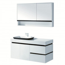 Комплект мебели для ванной Orans BC-6019 1200L левый белый/черный