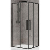 Душевой уголок Black&White Stellar Wind S872 100x100 черный матовый