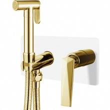 Гигиенический душ со смесителем Boheme Venturo 387-W белый/золото