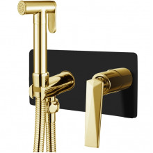 Гигиенический душ со смесителем Boheme Venturo 387-B черный/золото