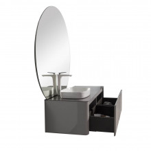 Комплект мебели для ванной Black&White Universe U915.1400 L серый/белый