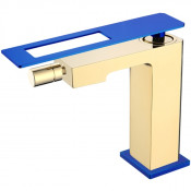 Смеситель для биде Boheme Q 146-GUV золото/синий