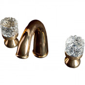 Смеситель для раковины Boheme Crystal 297-CRST золото
