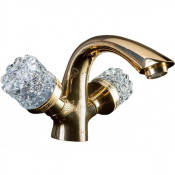 Смеситель для раковины Boheme Crystal 291-CRST золото