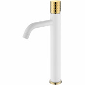 Смеситель для раковины Boheme Stick 122-WG белый/золото