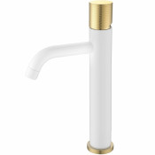 Смеситель для раковины Boheme Stick 122-WG.2 белый/золото