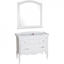 Комплект мебели для ванной ASB-Woodline Модерн 105 1124601 белый с патиной/серебро