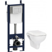 Унитаз подвесной с инсталляцией Am.Pm Like IS301.801700 с сиденьем и клавишей